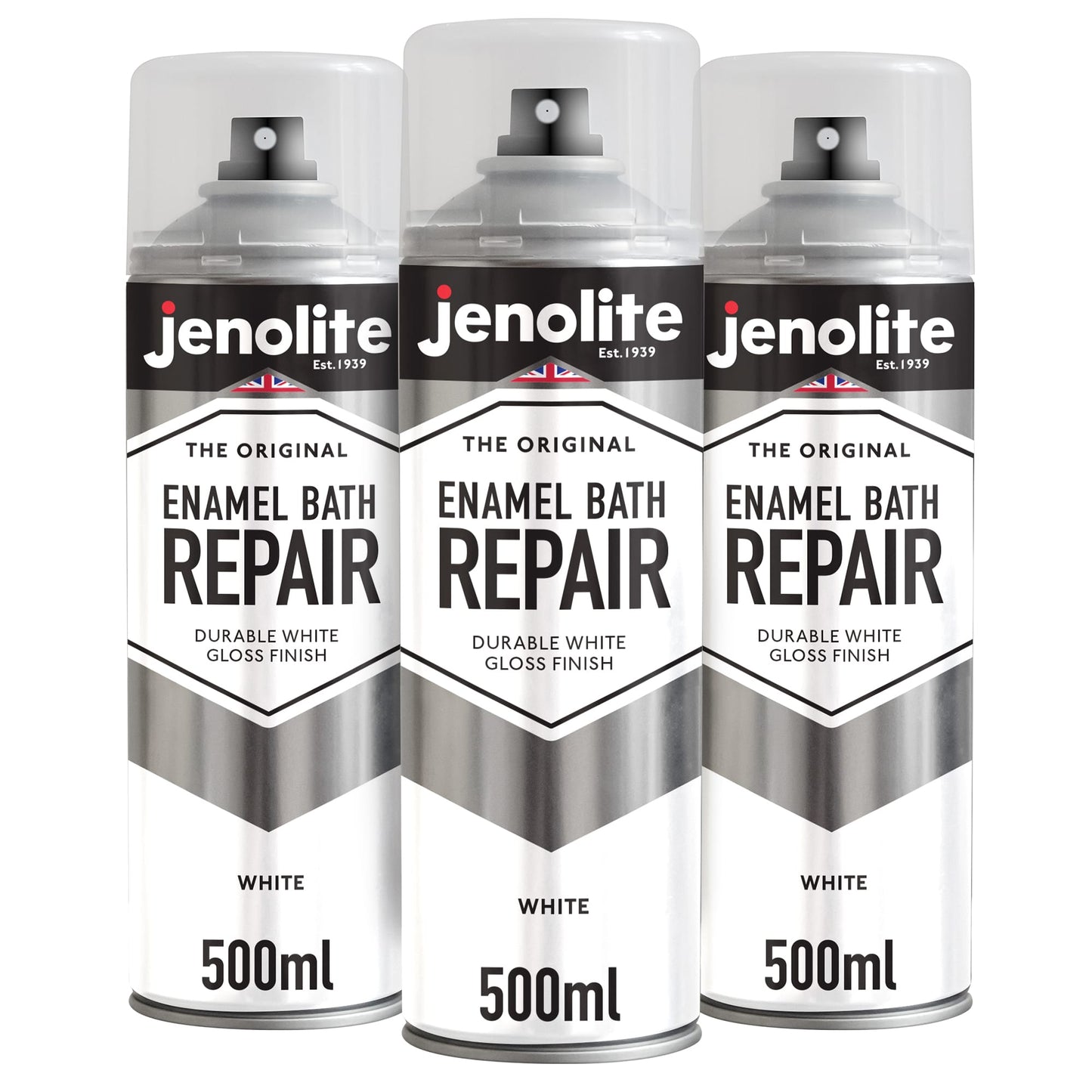 Enamel Bath Repair Spray Paint 500ml - White Gloss Finish - Baths, Sinks & Shower Trays