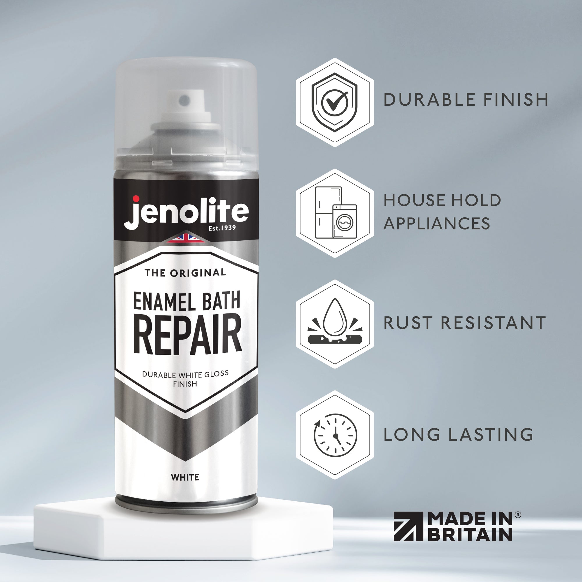 Enamel Bath Repair Spray Paint | White Gloss | 400ml | Paint & Repair Baths, Shower Trays, Kitchen Appliances