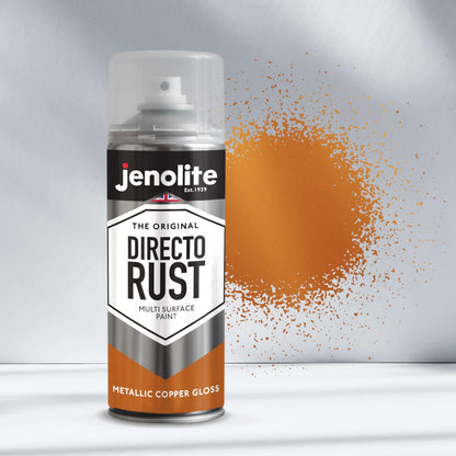 DIRECTORUST Spray Paint | Metallic Gloss | Copper | 12 x 400ml | Multi Surface