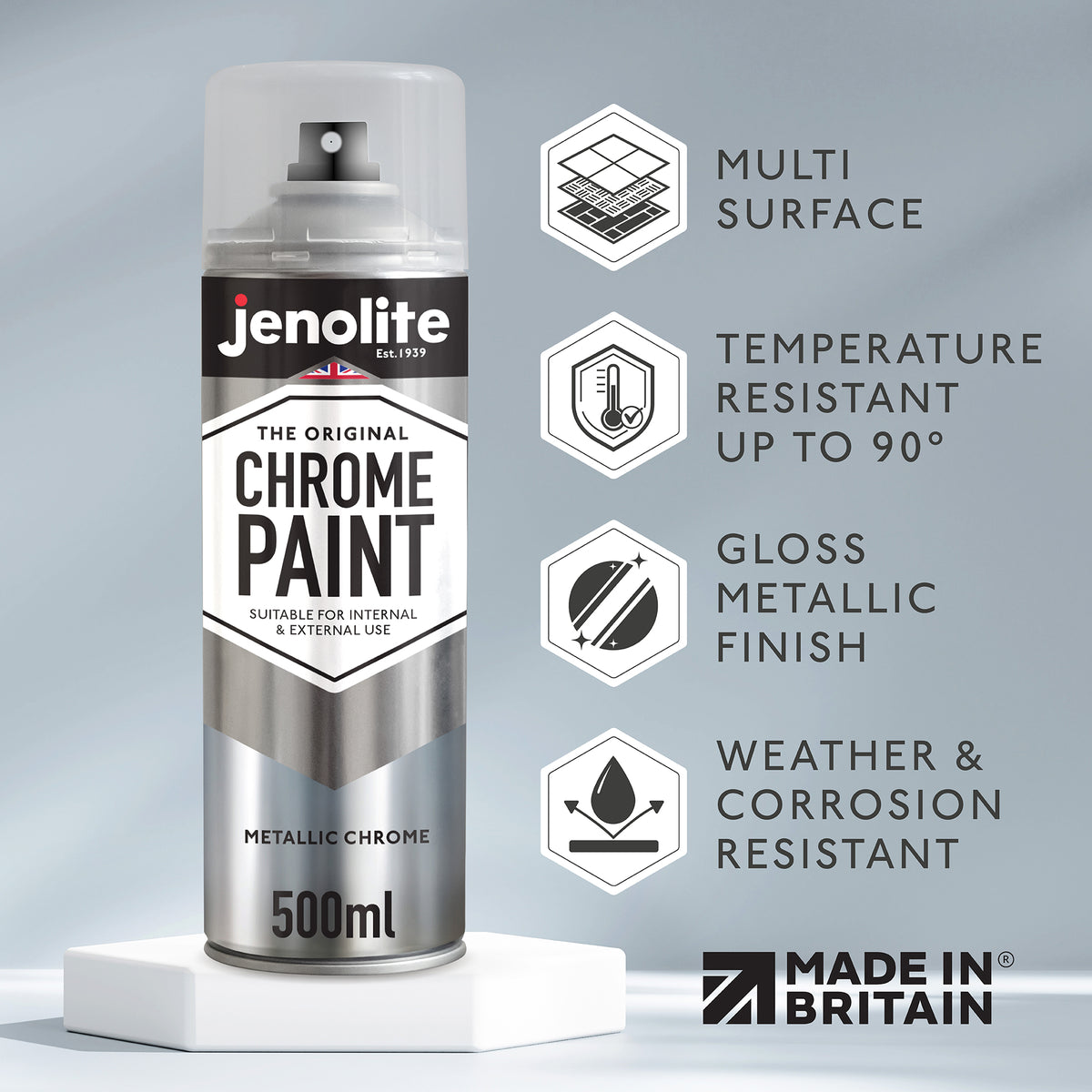 Chrome Effect Aerosol Spray Paint - Multi-Surface