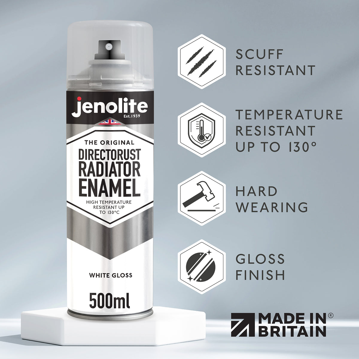 DIRECTORUST Radiator Enamel Paint | Aerosol | Black, Silver, White