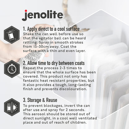 DIRECTORUST Radiator Enamel Paint | Aerosol | Black, Silver, White