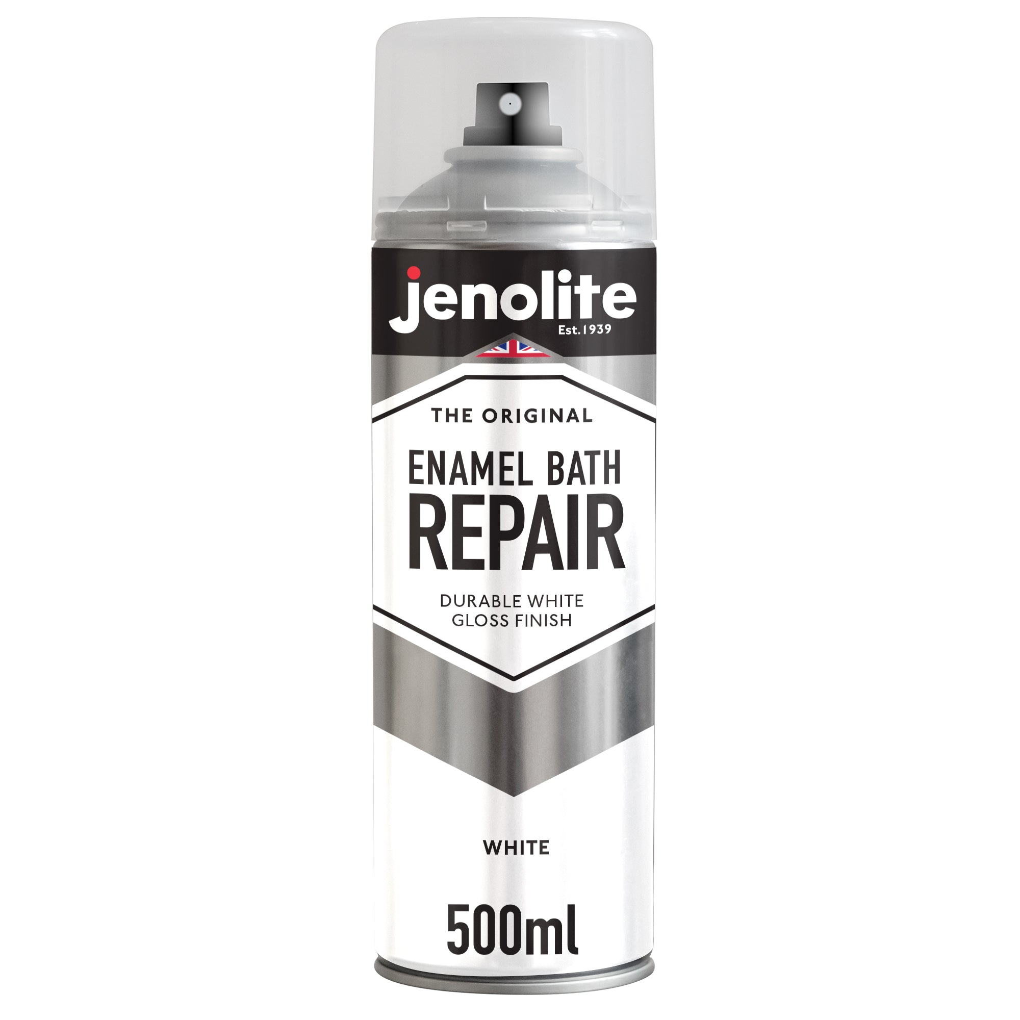 Enamel Bath Repair Spray Paint 500ml - White Gloss Finish - Baths, Sinks &amp; Shower Trays