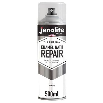 Enamel Bath Repair Spray Paint 500ml - White Gloss Finish - Baths, Sinks & Shower Trays