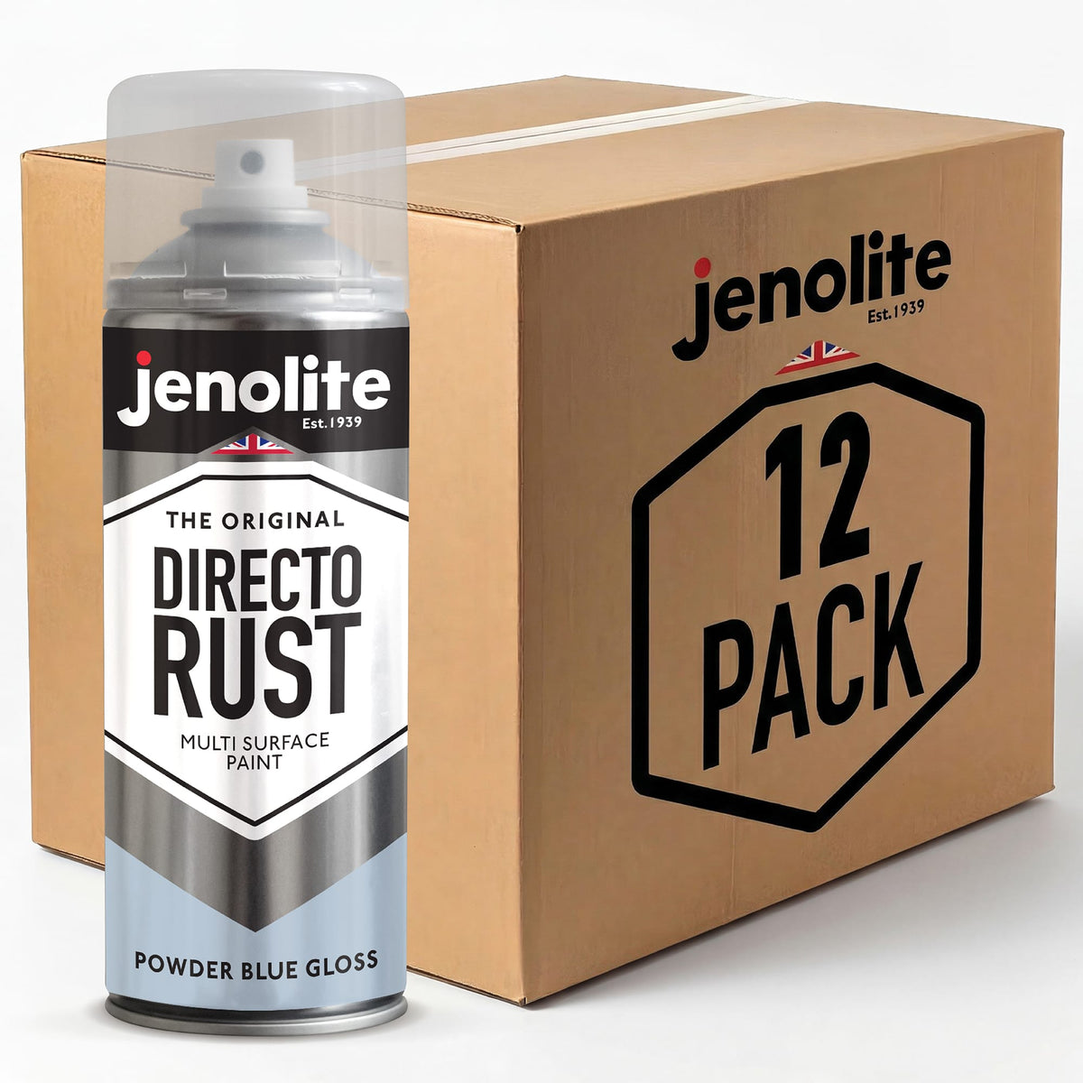 DIRECTORUST Spray Paint | Gloss | Powder Blue | 12 x 400ml | RAL 240 80 10