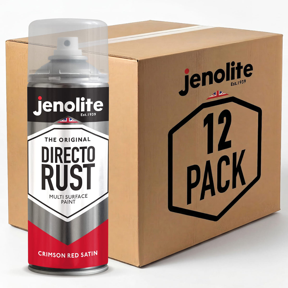 DIRECTORUST Spray Paint | Satin | Crimson Red | 12 x 400ml | RAL 3027