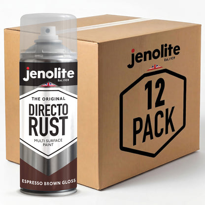 DIRECTORUST Spray Paint | Gloss | Espresso Brown | 12 x 400ml | RAL 8017