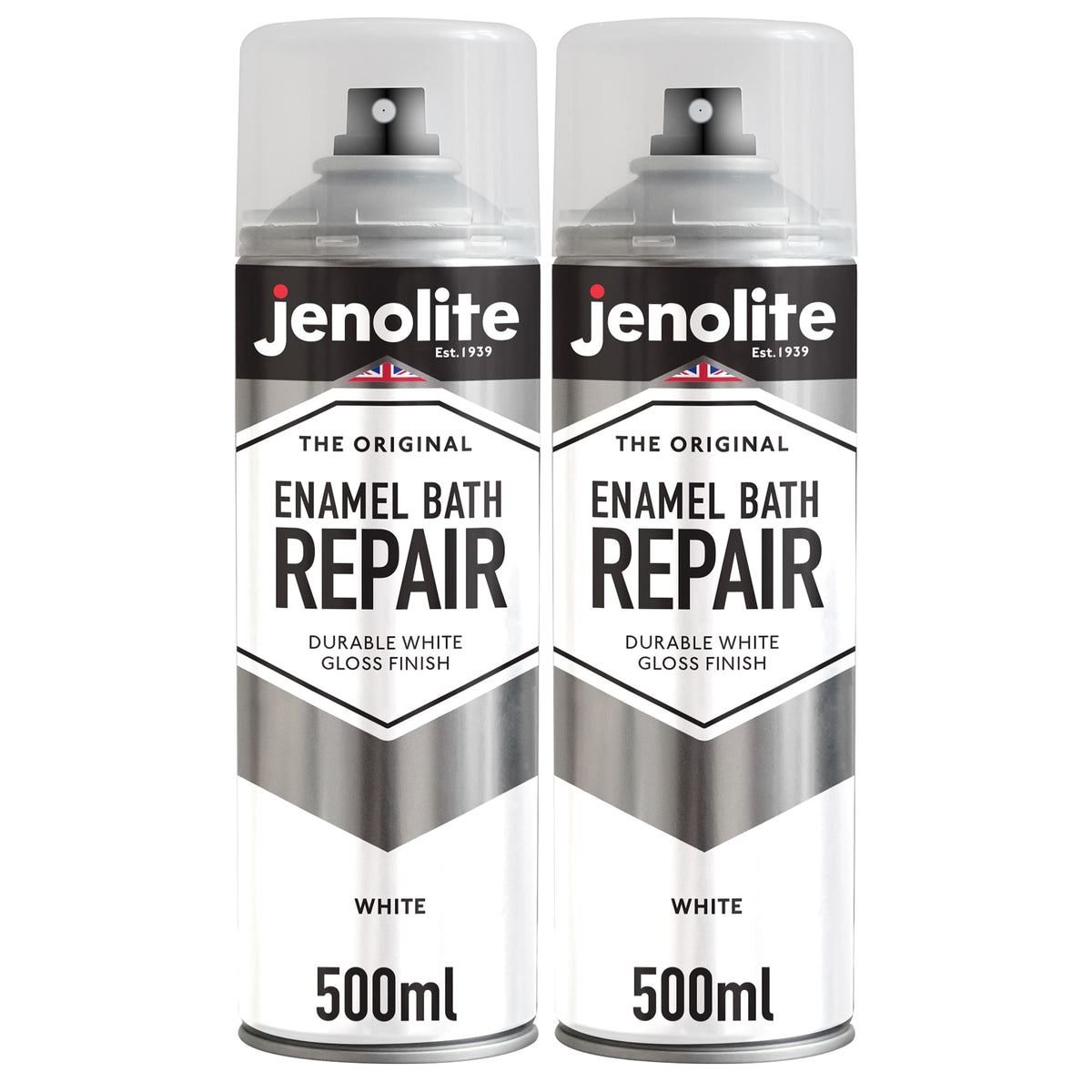 Enamel Bath Repair Spray Paint 500ml - White Gloss Finish - Baths, Sinks & Shower Trays