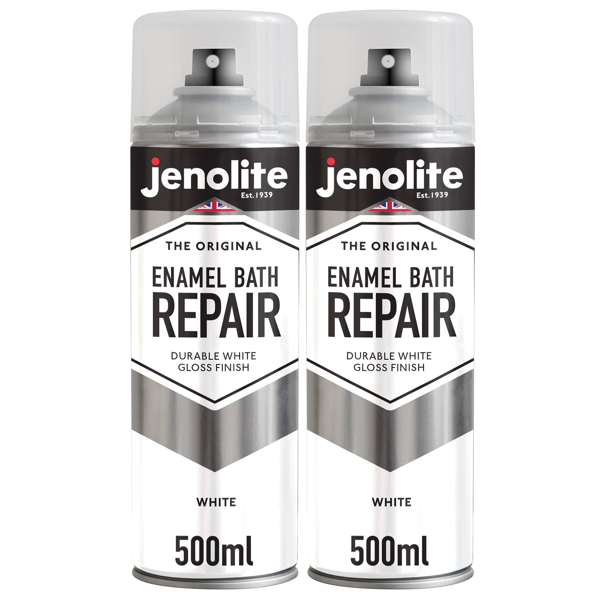 Enamel Bath Repair Spray Paint 500ml - White Gloss Finish - Baths, Sinks &amp; Shower Trays