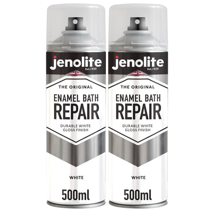 Enamel Bath Repair Spray Paint 500ml - White Gloss Finish - Baths, Sinks & Shower Trays
