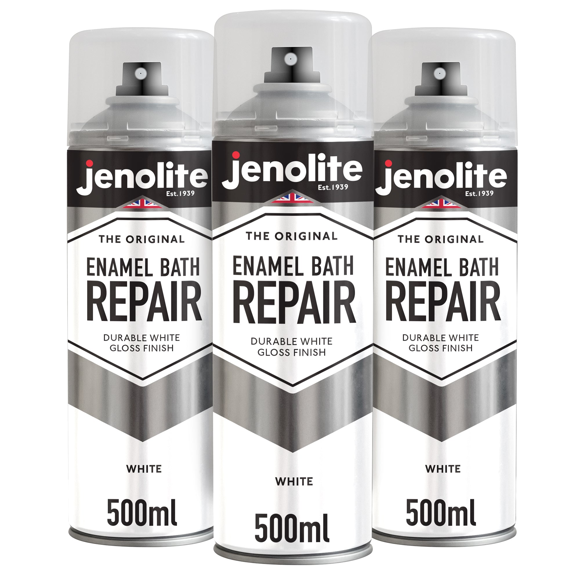 Enamel Bath Repair Spray Paint 500ml - White Gloss Finish - Baths, Sinks &amp; Shower Trays