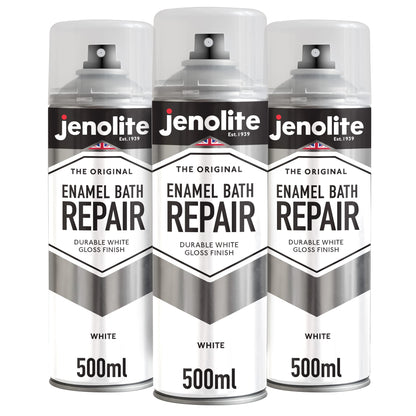 Enamel Bath Repair Spray Paint 500ml - White Gloss Finish - Baths, Sinks & Shower Trays