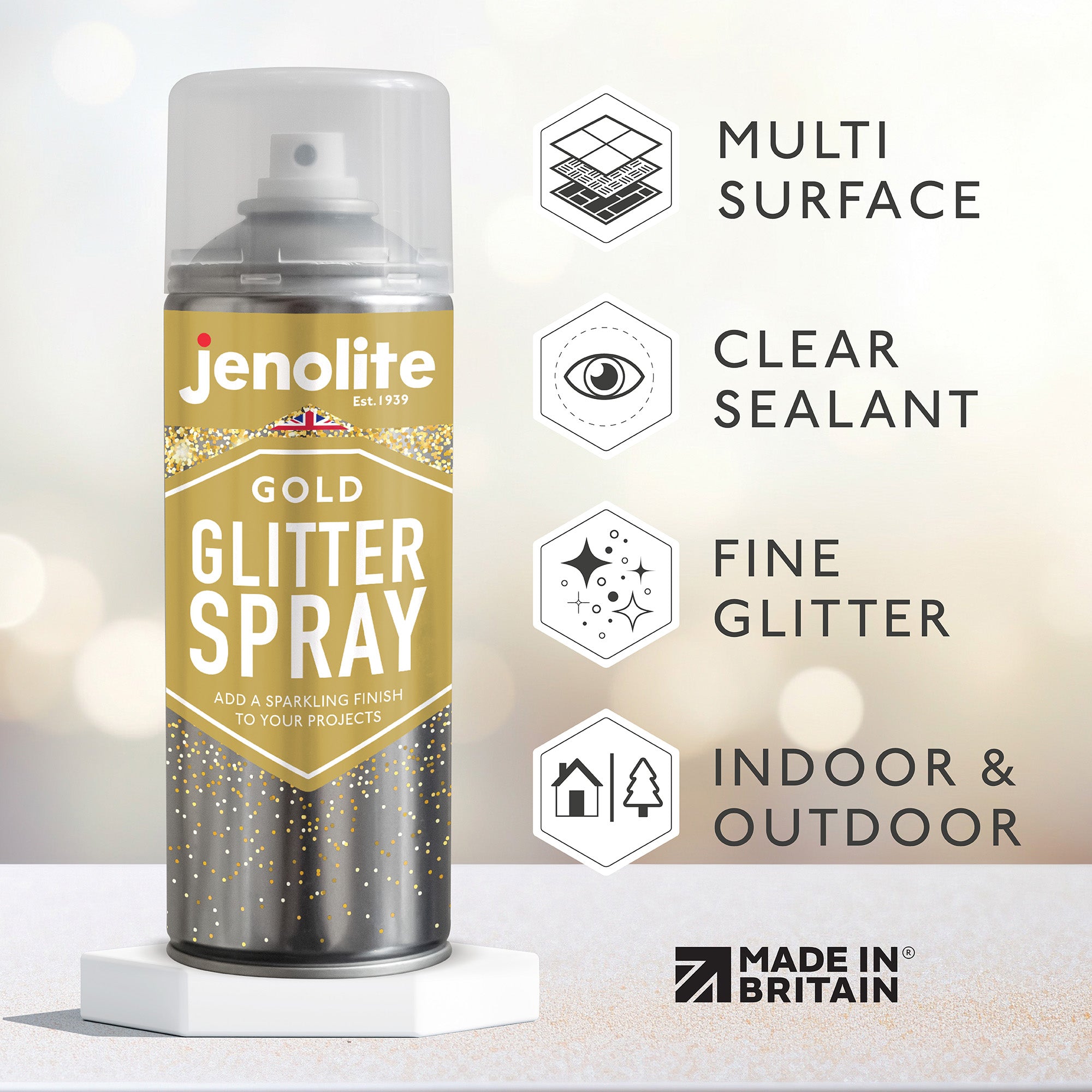 Glitter Spray Clear Sealant | 400ml | Clear Lacquer With Fine Glitter | Ideal for Crafting, Hobbies &amp; Decorations