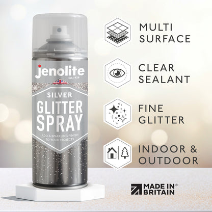 Glitter Spray Clear Sealant | 400ml | Clear Lacquer With Fine Glitter | Ideal for Crafting, Hobbies & Decorations
