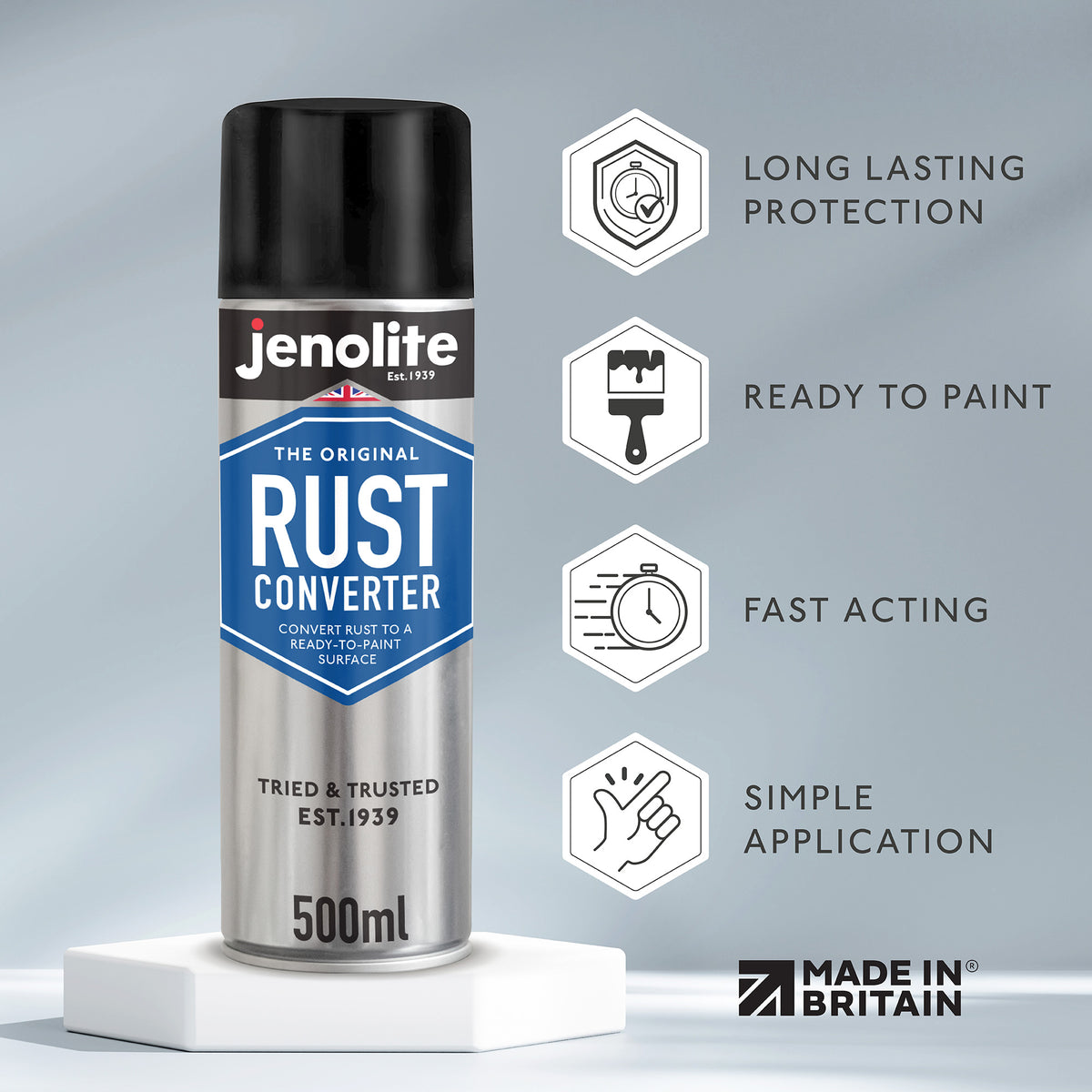 Rust Converter Epoxy Aerosol | 500ml | Turns Rust into Ready To Paint Surface