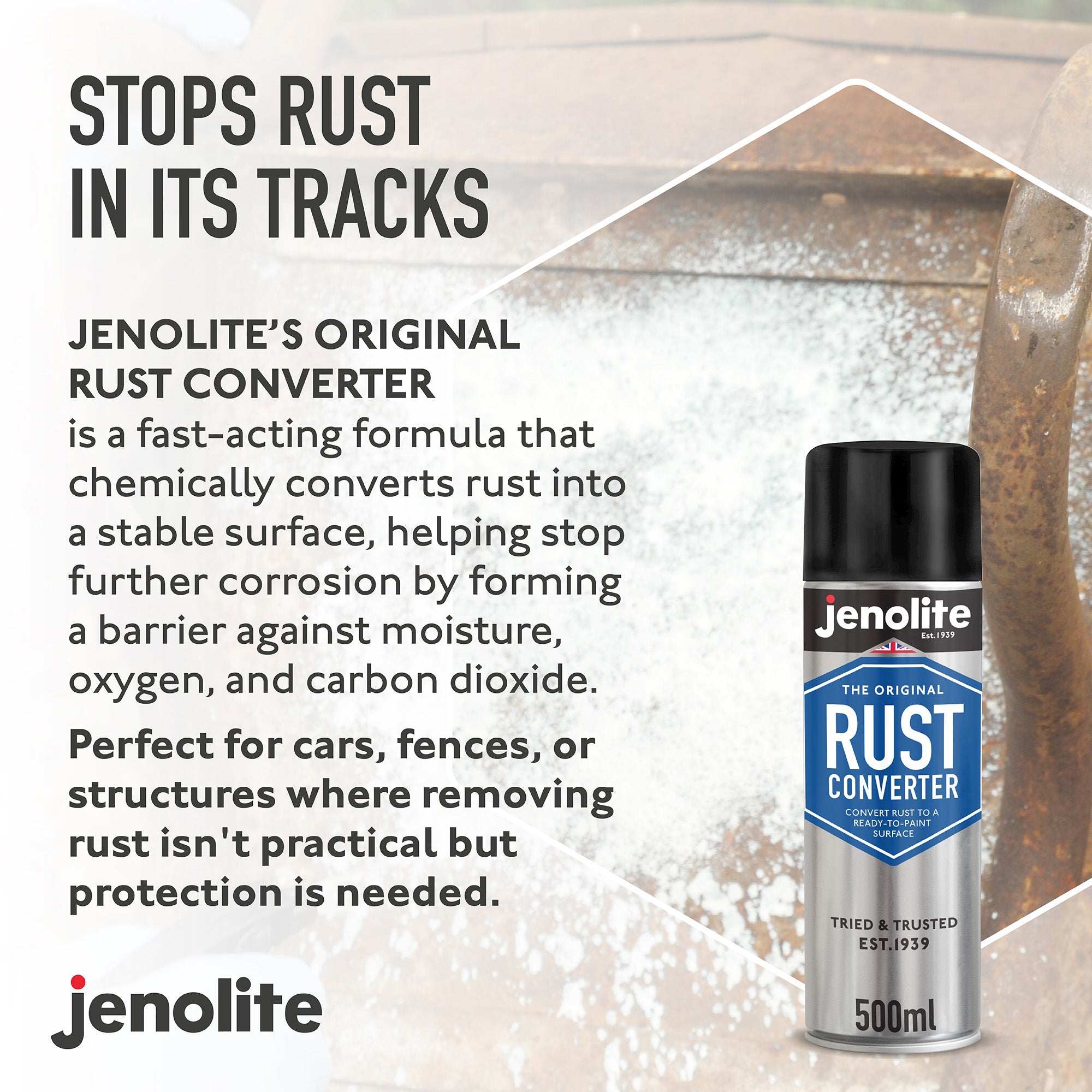 Rust Converter Epoxy Aerosol | 500ml | Turns Rust into Ready To Paint Surface