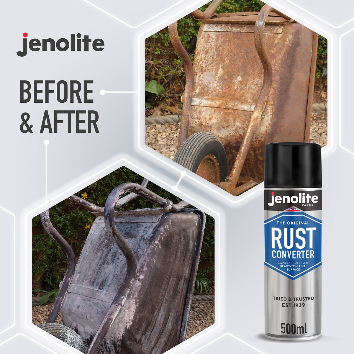 Rust Converter Epoxy Aerosol | 500ml | Turns Rust into Ready To Paint Surface