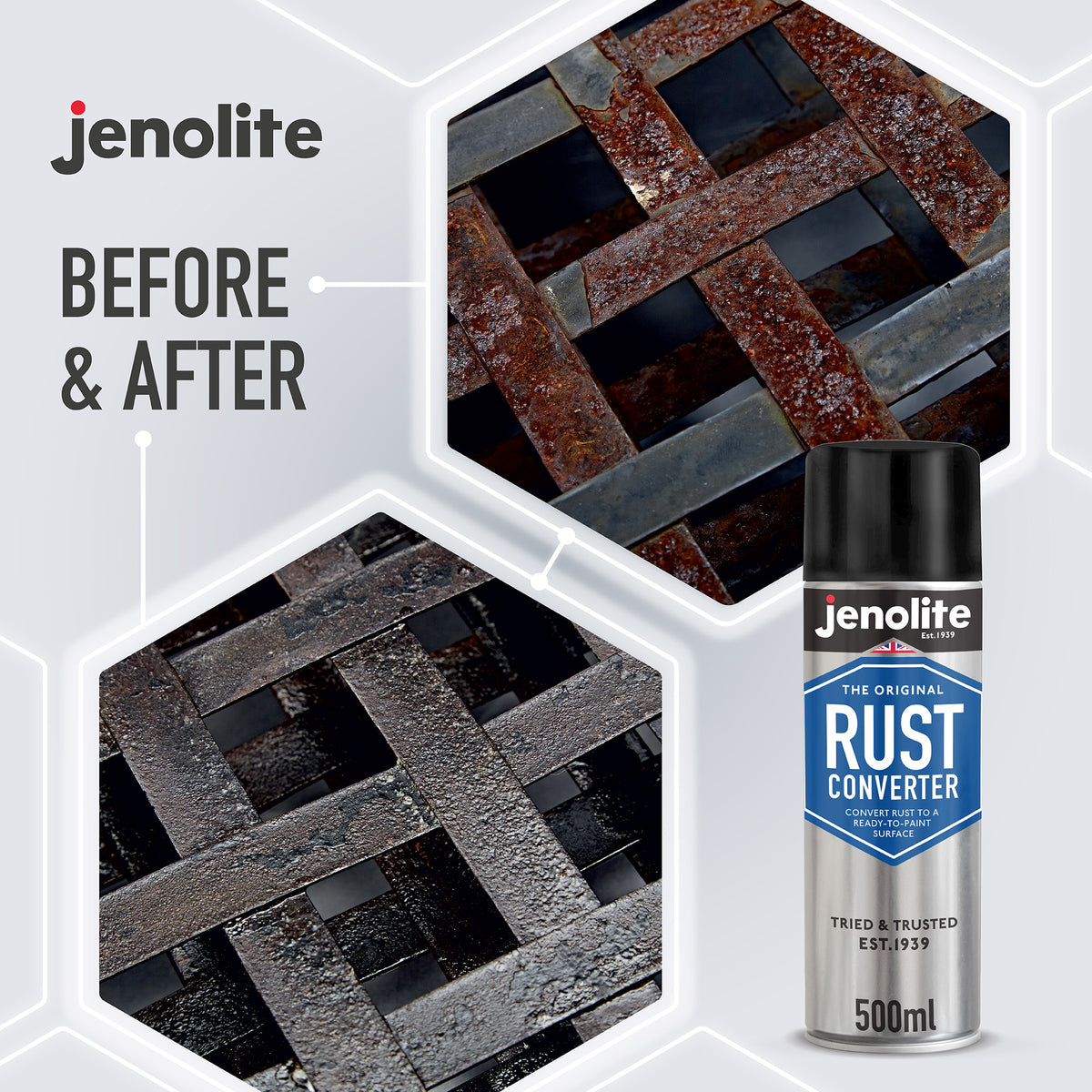 Rust Converter Epoxy Aerosol | 500ml | Turns Rust into Ready To Paint Surface