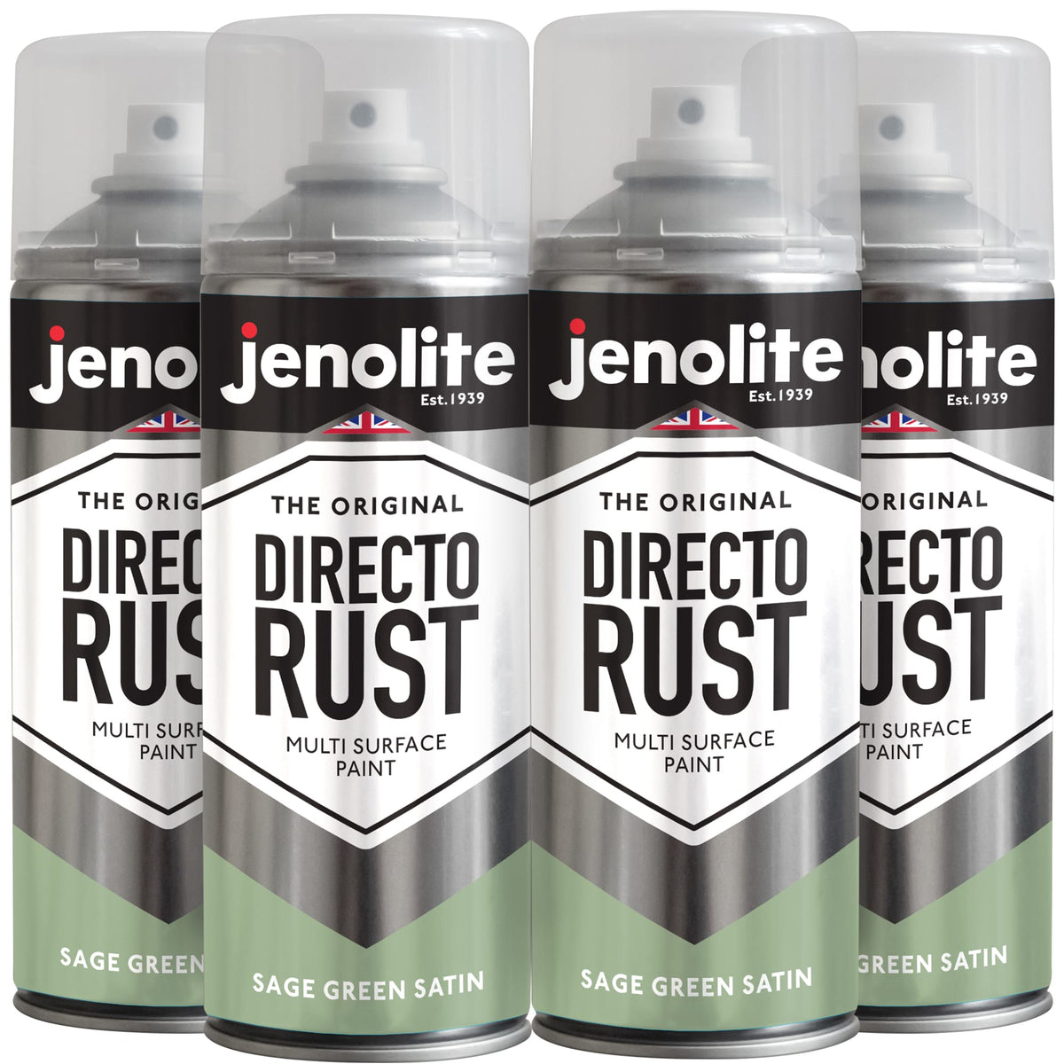 DIRECTORUST Spray Paint SATIN SAGE GREEN 4 x Multi Surface Spray Paint