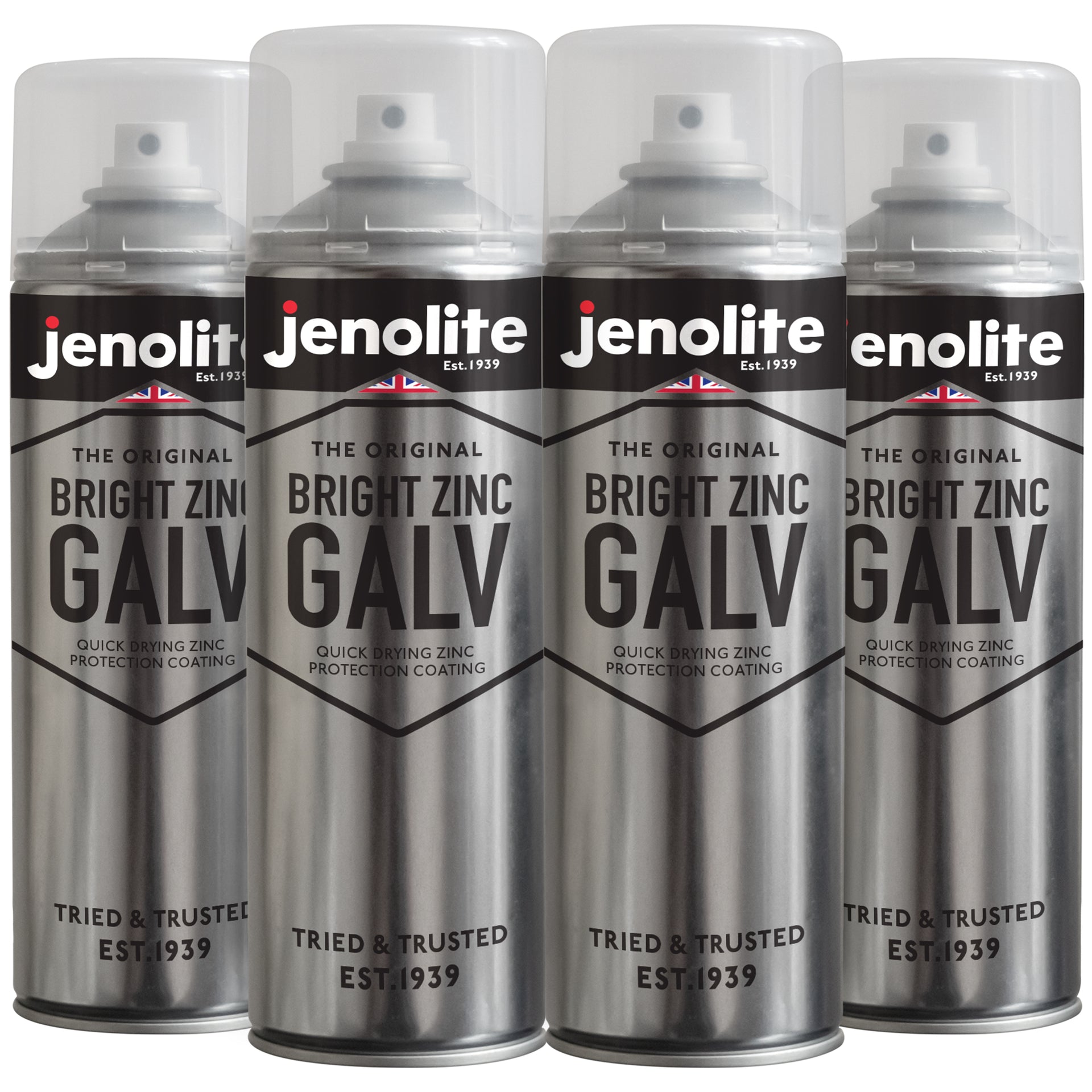 Bright Zinc Galvanising Aerosol Spray Paint 4 x