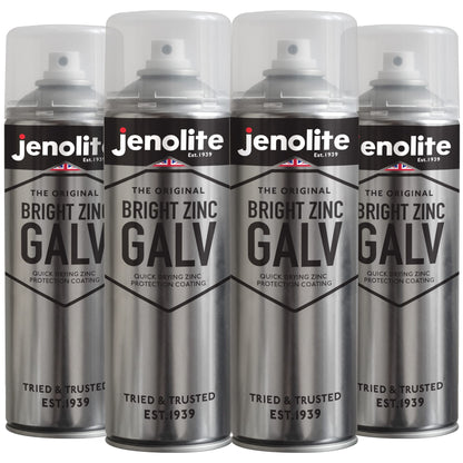 Bright Zinc Galvanising Aerosol Spray Paint  | 4 x 500ml