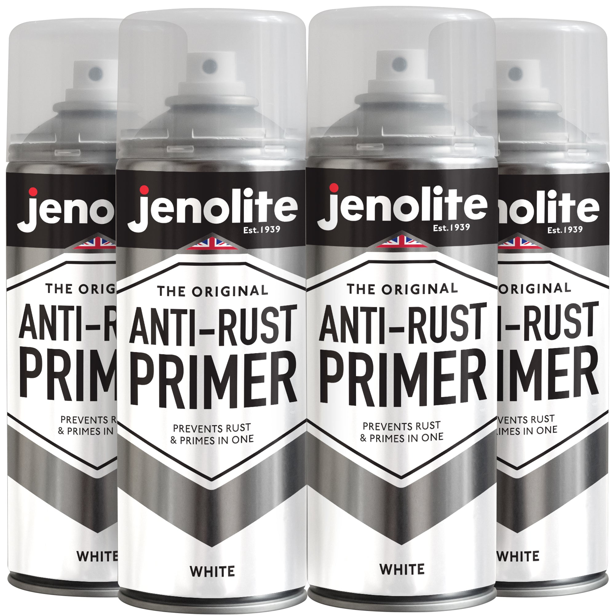 Anti-Rust Primer Spray Paint | 4 x 400ml | White | Metal Primer