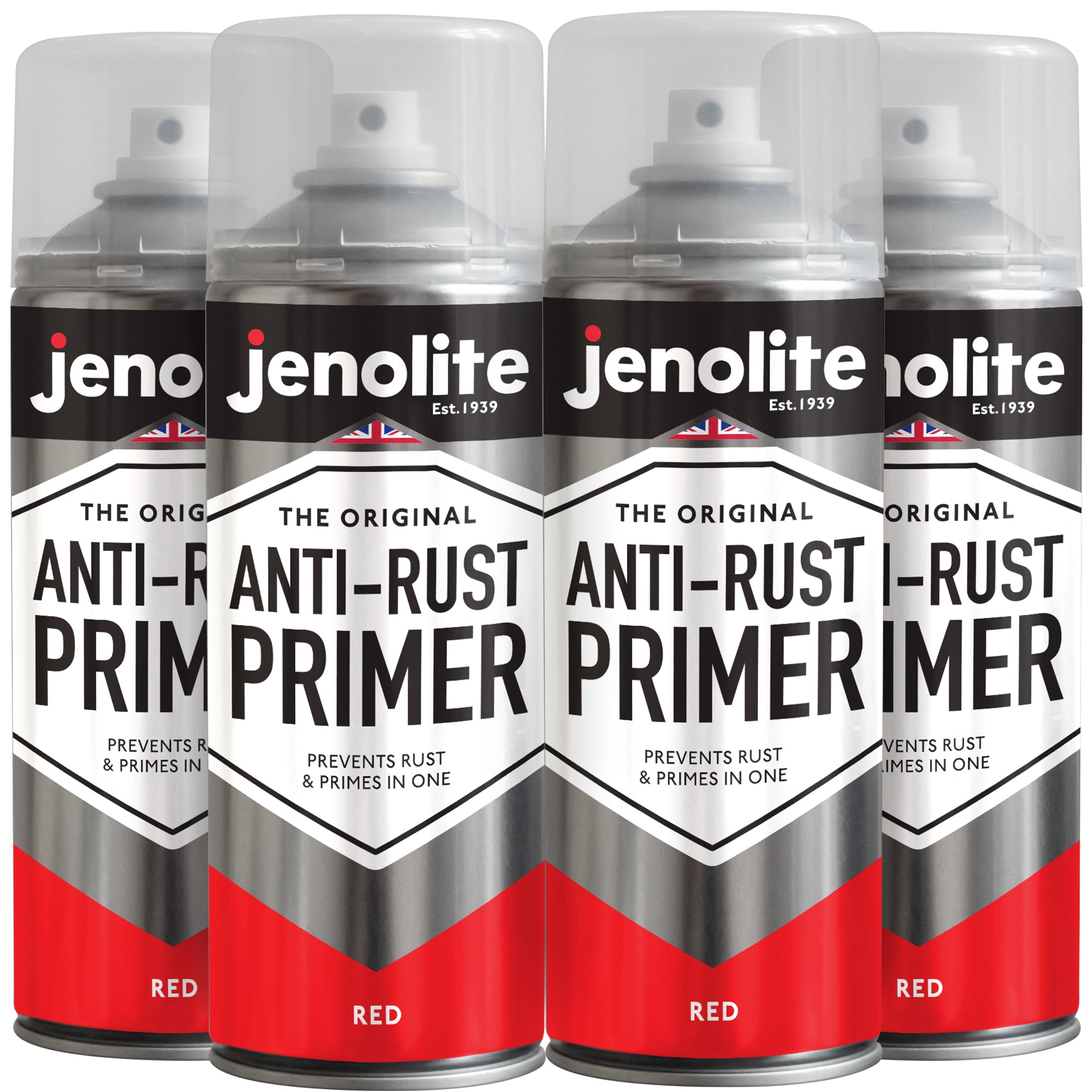 Anti-Rust Primer Spray Paint | 4 x 400ml | Red | Metal Primer