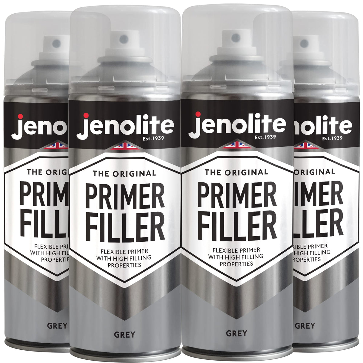 Primer Filler | Grey | 4 x 500ml Aerosol Spray Paint