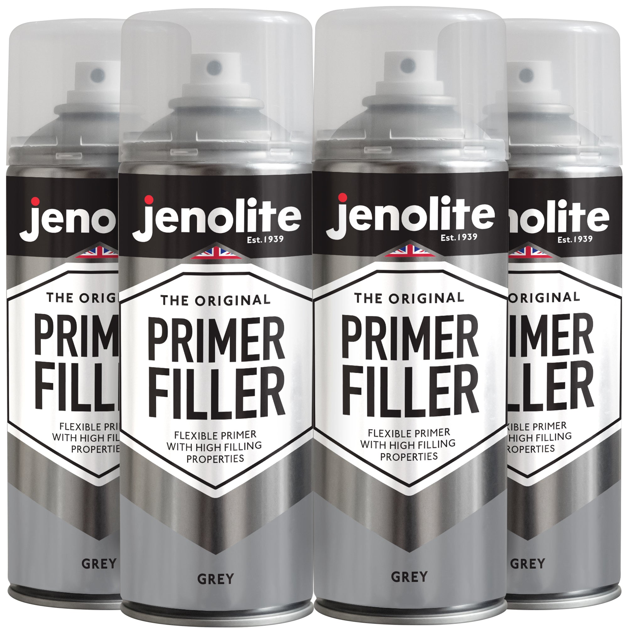 Primer Filler | Grey | 4 x 500ml Aerosol Spray Paint