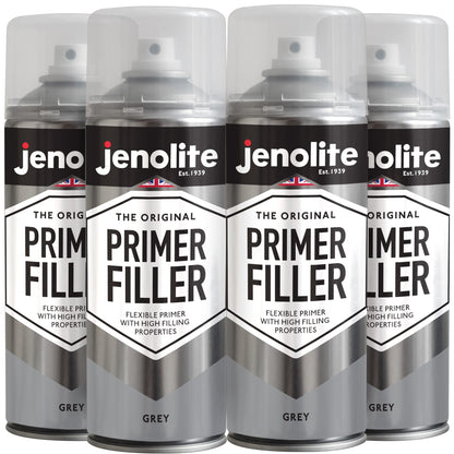 Primer Filler | Grey | 4 x 500ml Aerosol Spray Paint