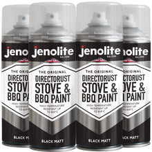 DIRECTORUST BBQ & Stove Spray Paint | 4 x 400ml | Black | 650c+