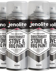 DIRECTORUST BBQ & Stove Spray Paint | 4 x 400ml | Silver | 650c+
