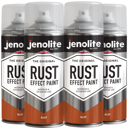 Rust Effect Spray Paint | 4 x 400ml | Textured Paint Weathered Rusted Metal Look & Feel