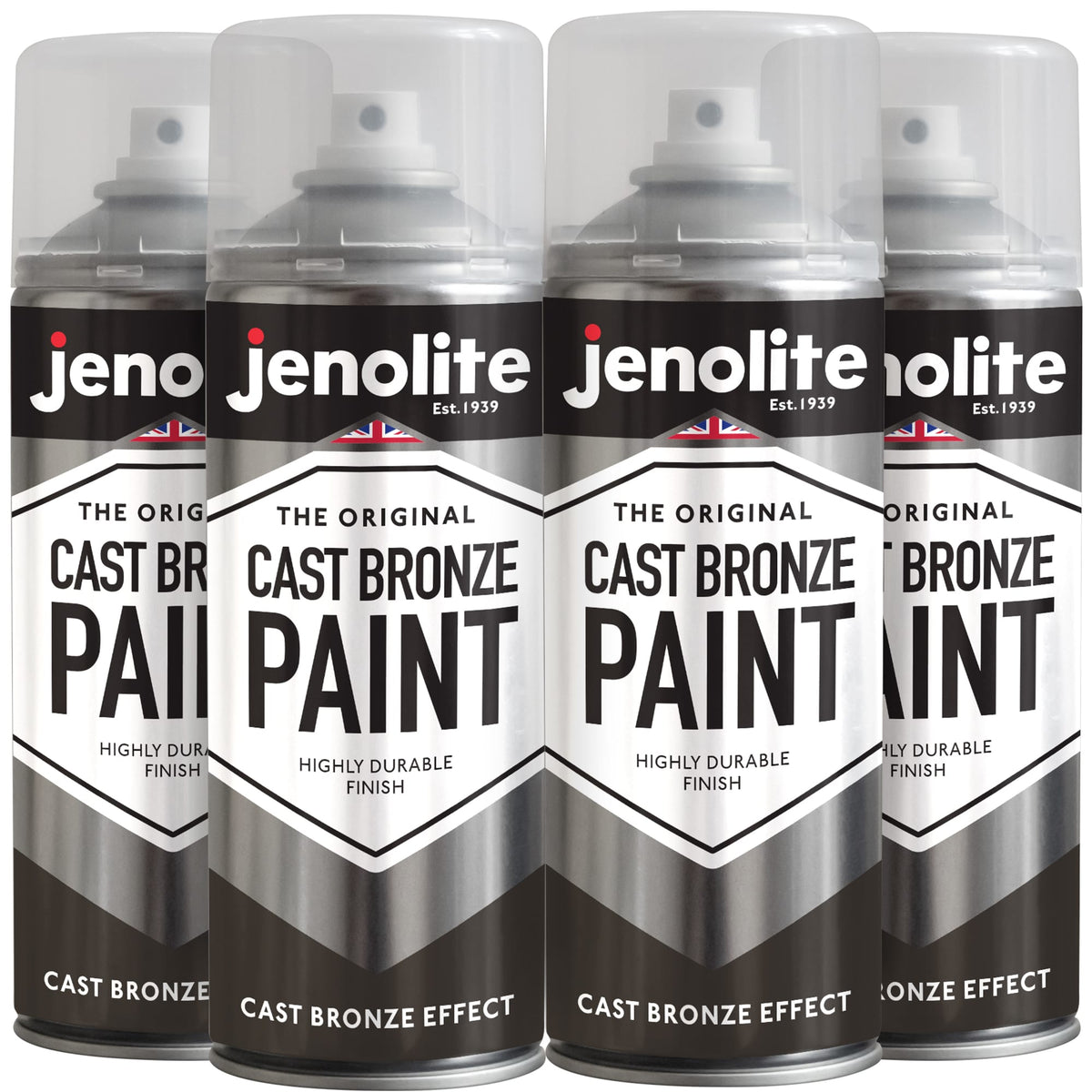 Cast Bronze Effect Spray Paint | 4 x 500ml | Multi Surface Spray Paint