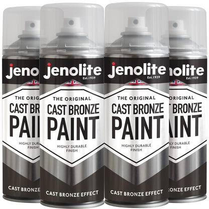 Cast Bronze Effect Spray Paint | 4 x 500ml | Multi Surface Spray Paint