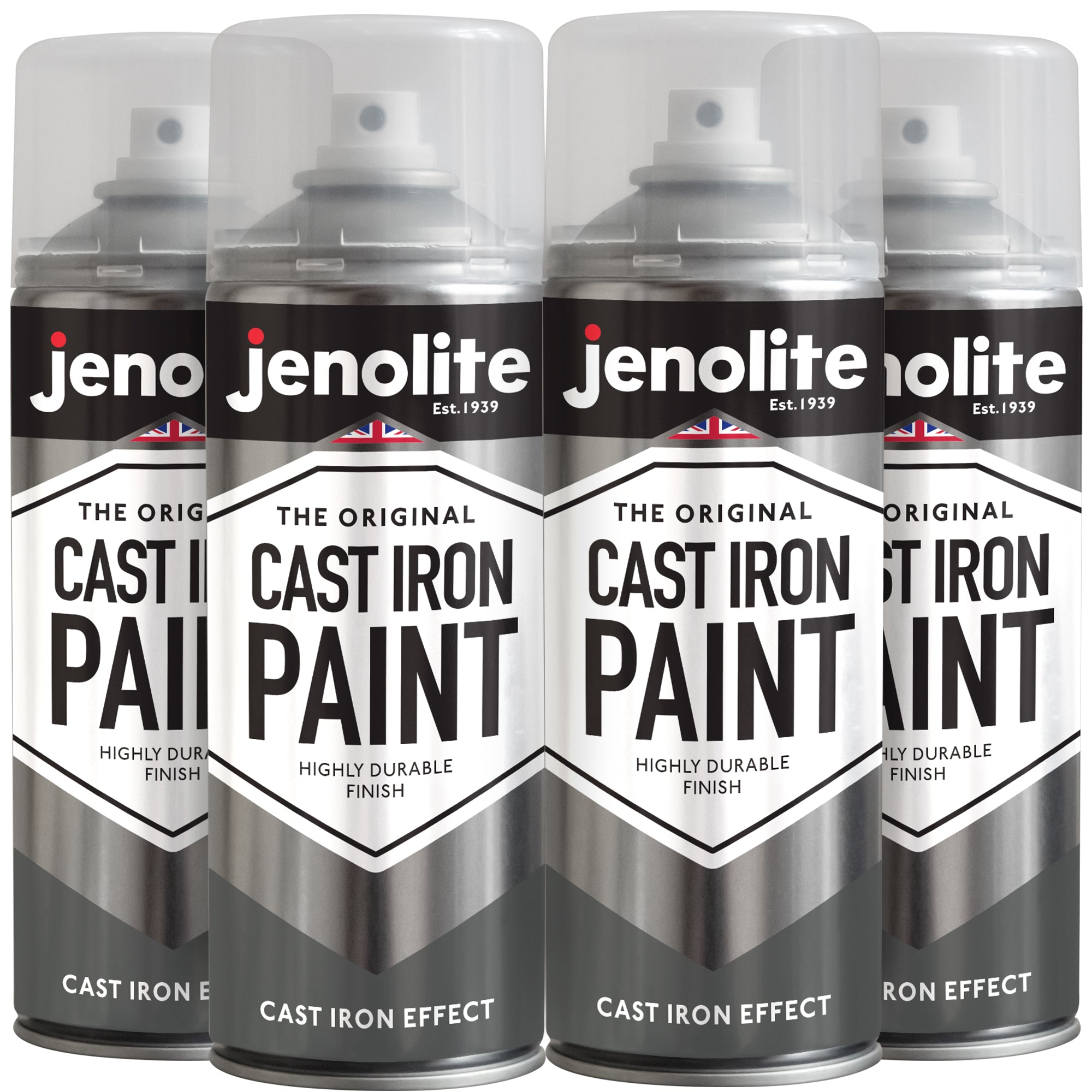 Cast Iron Effect Spray Paint | 4 x 400ml | Multi Surface Spray Paint