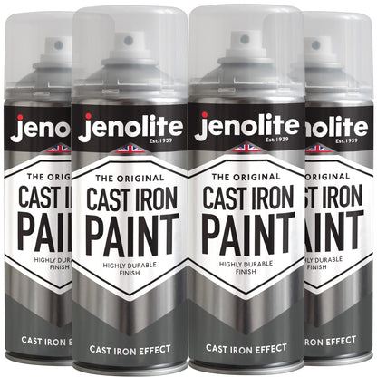 Cast Iron Effect Spray Paint | 4 x 400ml | Multi Surface Spray Paint