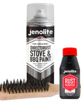 JENOLITE BBQ Restore Kit: Rust Remover, Wire Brush, BBQ Spray Paint