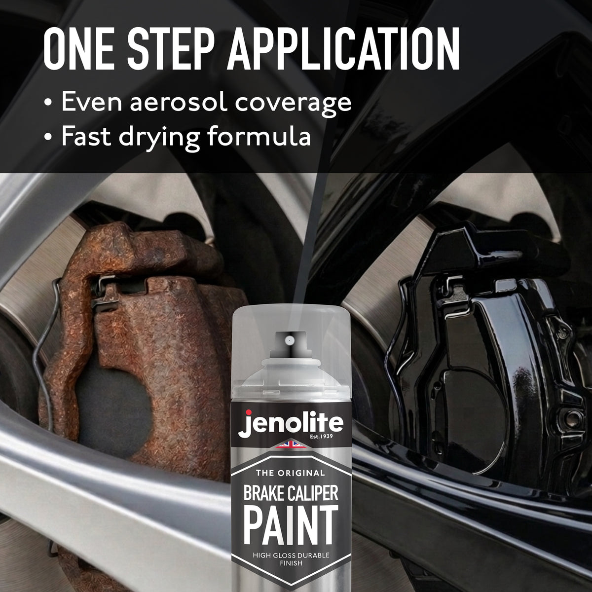 Brake Caliper Spray Paint - Durable High-Gloss Finish, Heat, Corrosion & Weathering Resistant