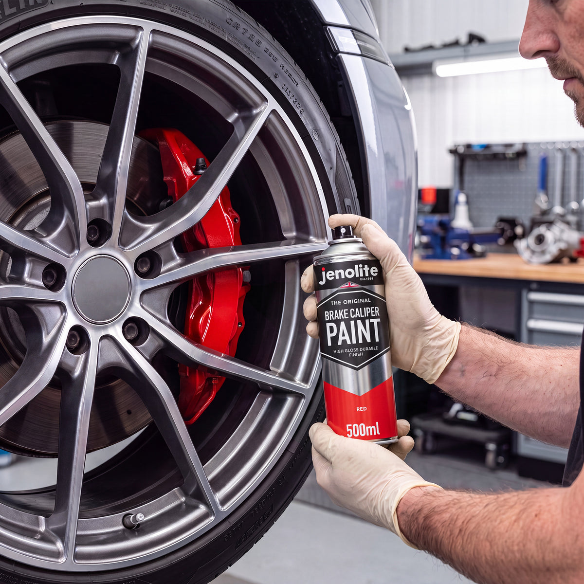 Brake Caliper Spray Paint - Durable High-Gloss Finish, Heat, Corrosion & Weathering Resistant