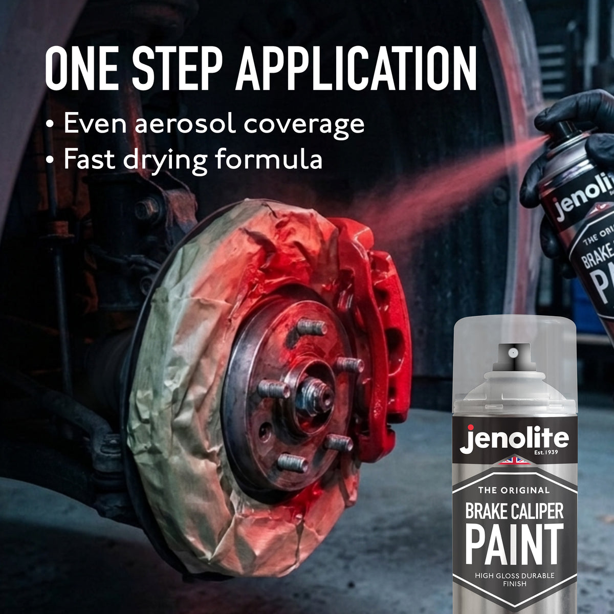 Brake Caliper Spray Paint - Durable High-Gloss Finish, Heat, Corrosion & Weathering Resistant