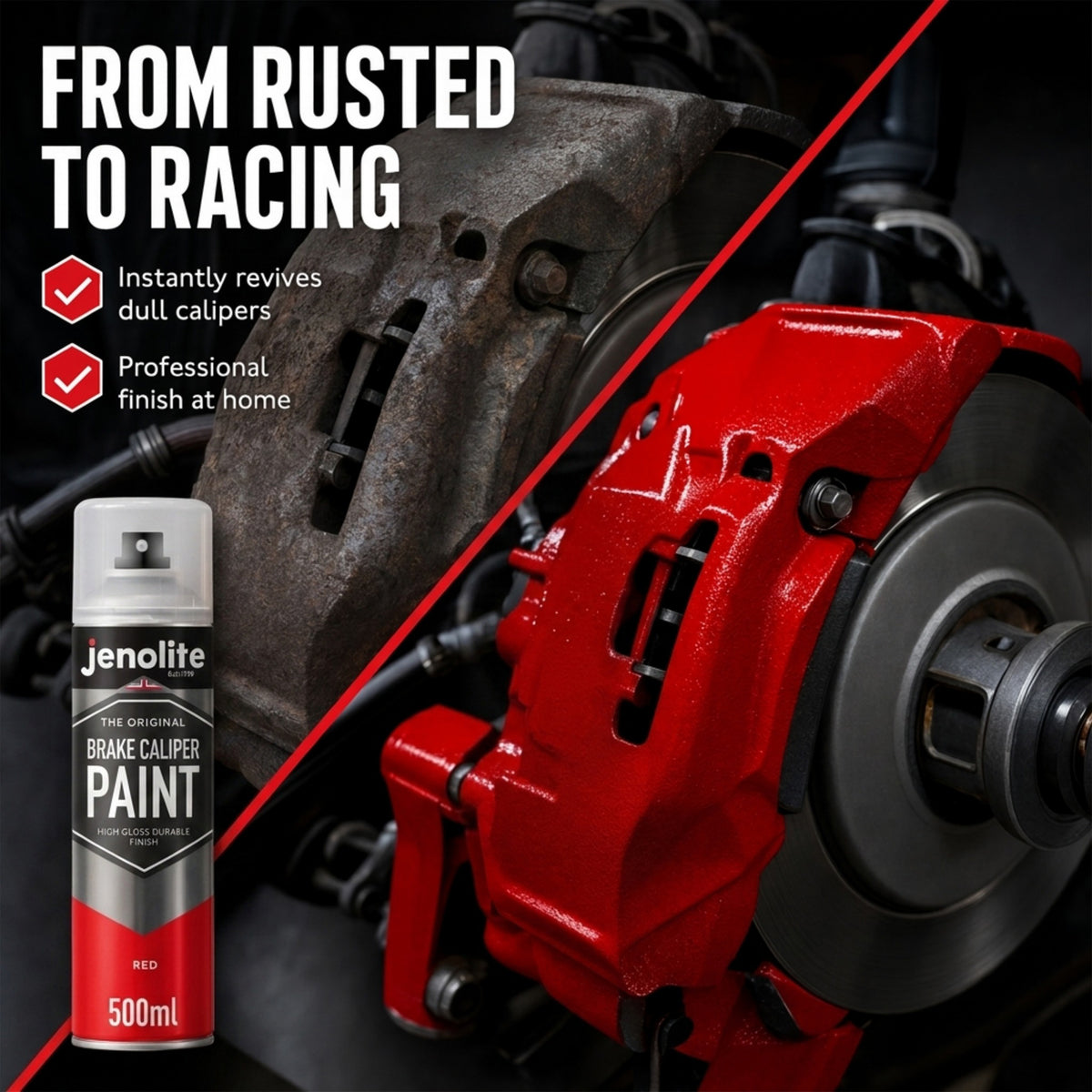 Brake Caliper Spray Paint - Durable High-Gloss Finish, Heat, Corrosion & Weathering Resistant