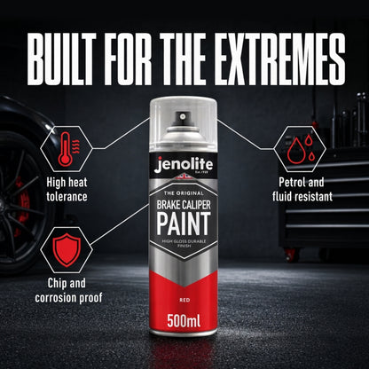 Brake Caliper Spray Paint - Durable High-Gloss Finish, Heat, Corrosion & Weathering Resistant