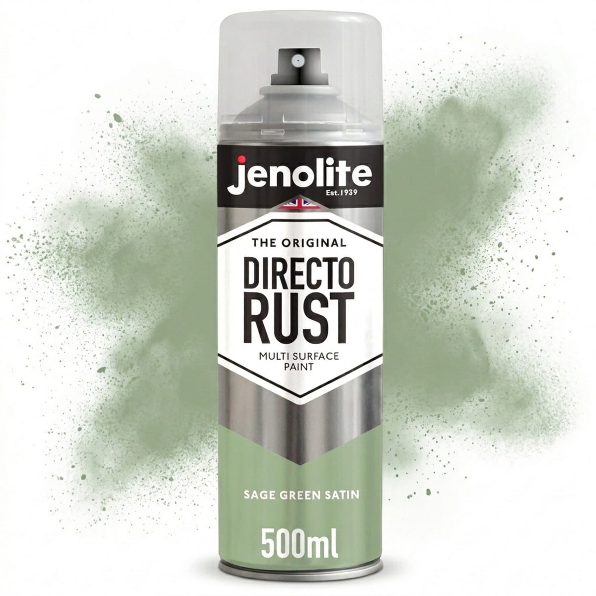 DIRECTORUST Sage Green Satin Spray Paint - 4 x 500ml - Multi Surface