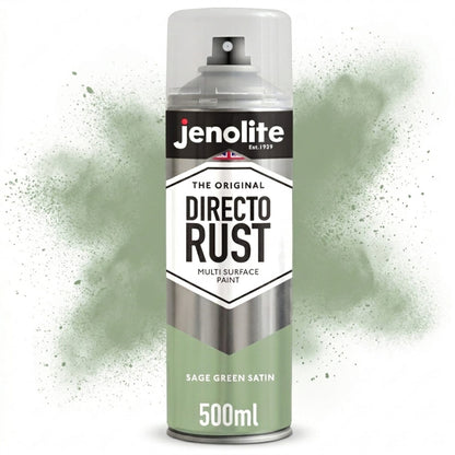DIRECTORUST Sage Green Satin Spray Paint - 4 x 500ml - Multi Surface