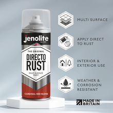 DIRECTORUST Spray Paint | Gloss | Cardinal Red | 12 x 400ml | RAL 3020