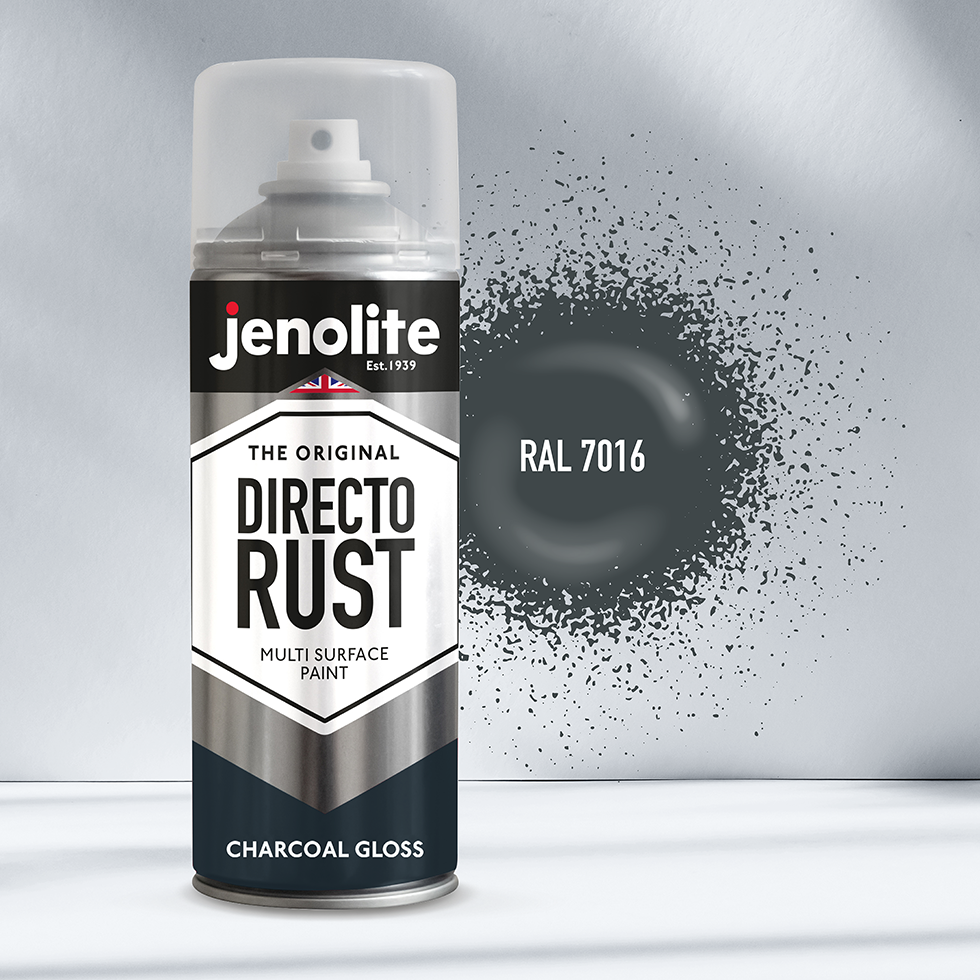 DIRECTORUST Spray Paint | Gloss | Charcoal Grey | 12 x 400ml | RAL 7016
