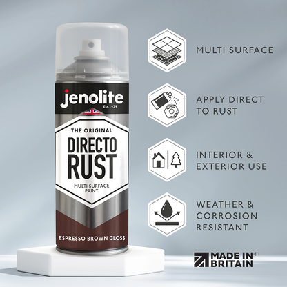 DIRECTORUST Spray Paint | Gloss | Espresso Brown | 12 x 400ml | RAL 8017