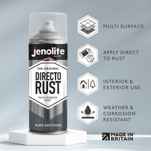 DIRECTORUST Spray Paint | Gloss | Slate Grey | 12 x 400ml | RAL 7031