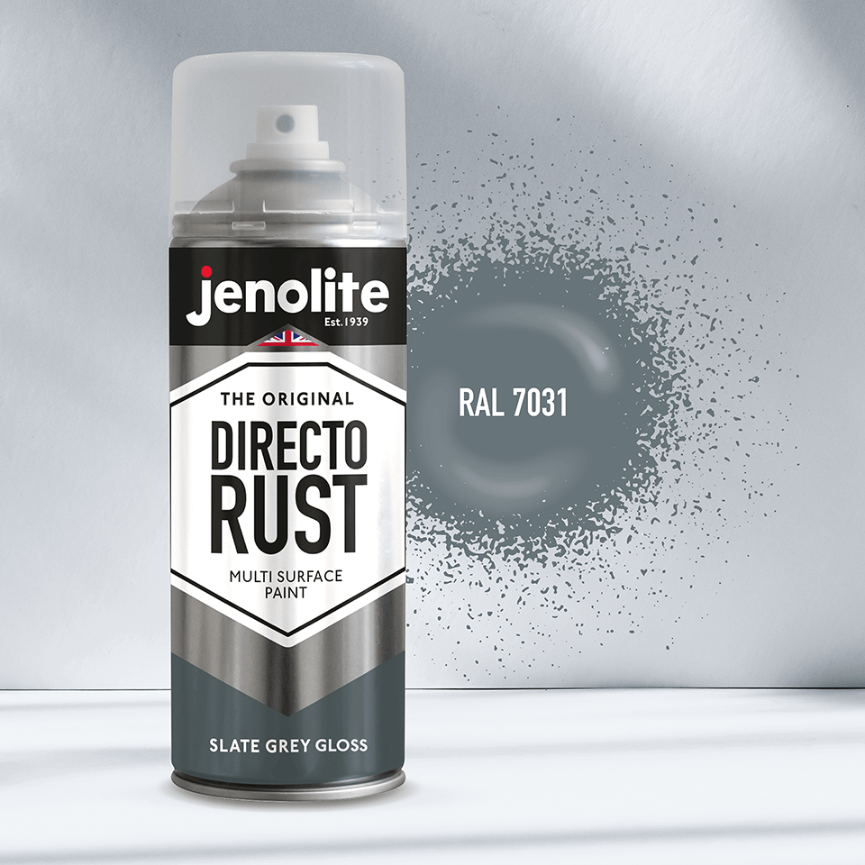 DIRECTORUST Spray Paint | Gloss | Slate Grey | 12 x 400ml | RAL 7031
